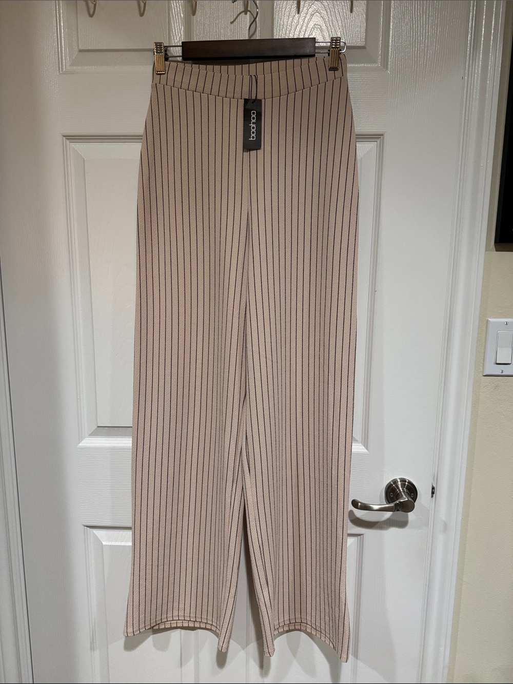 Boohoo Pinstripe Wide Leg Trousers